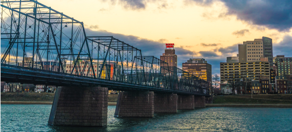 An image of a city skyline in Dauphin County.